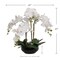 2-Pack 20" White Phalaenopsis Orchids | Faux Floral Arrangements in Black Round Pots – Sophisticated Multi-Room Decor
